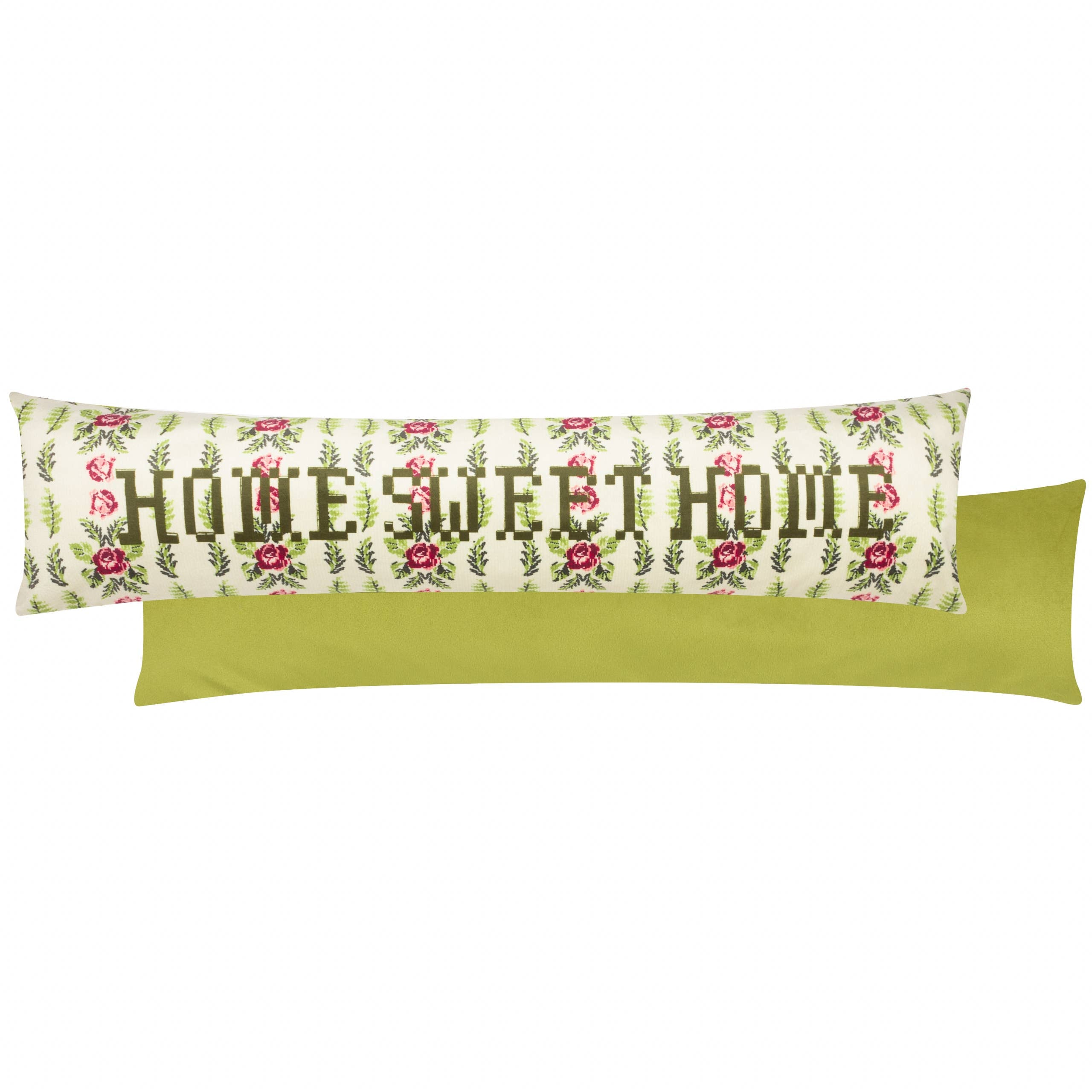 Feeoni Home Sweet Home Velvet Draught Excluder Willow Green