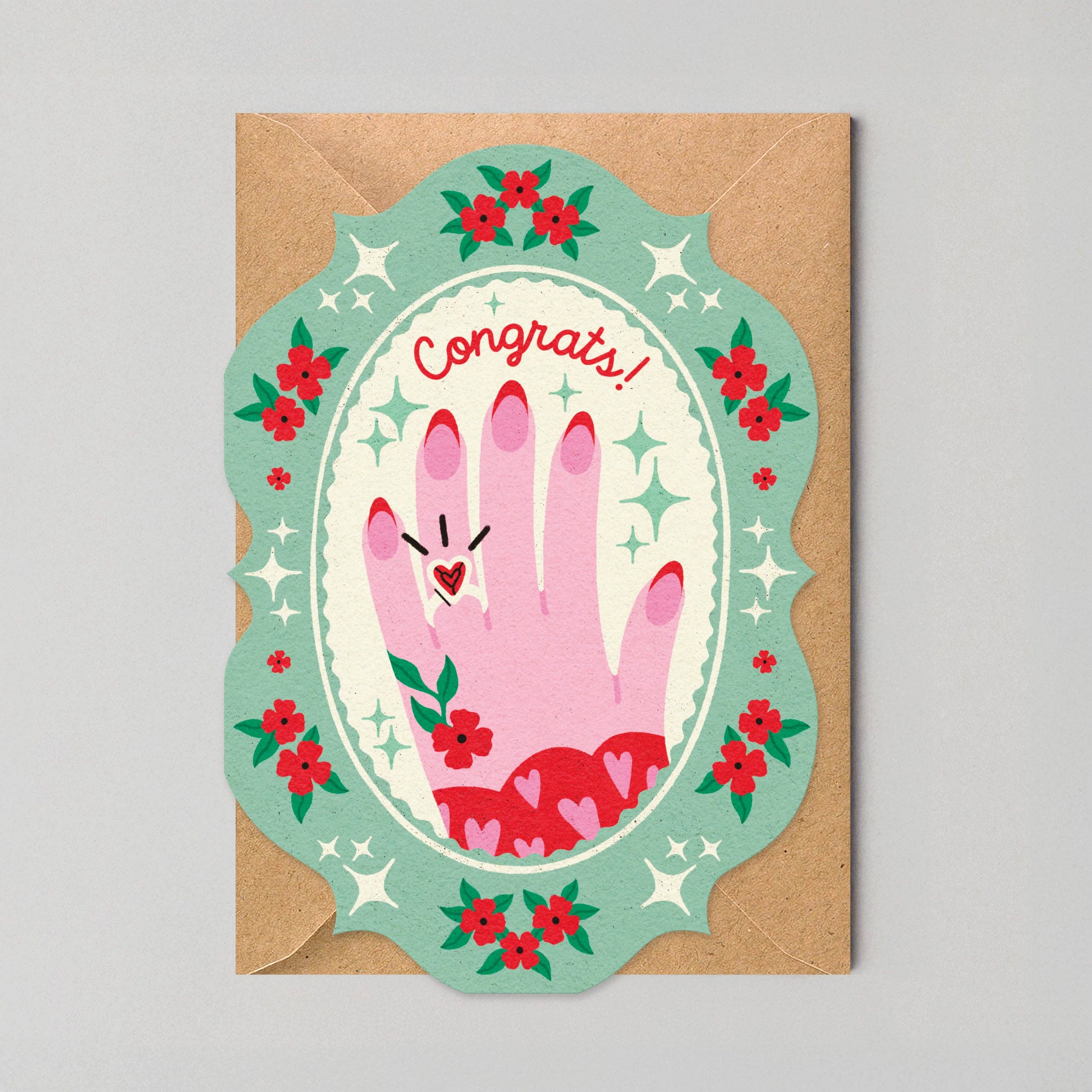 Congrats Ring Engagement Card | Unique Shaped Greeting Card