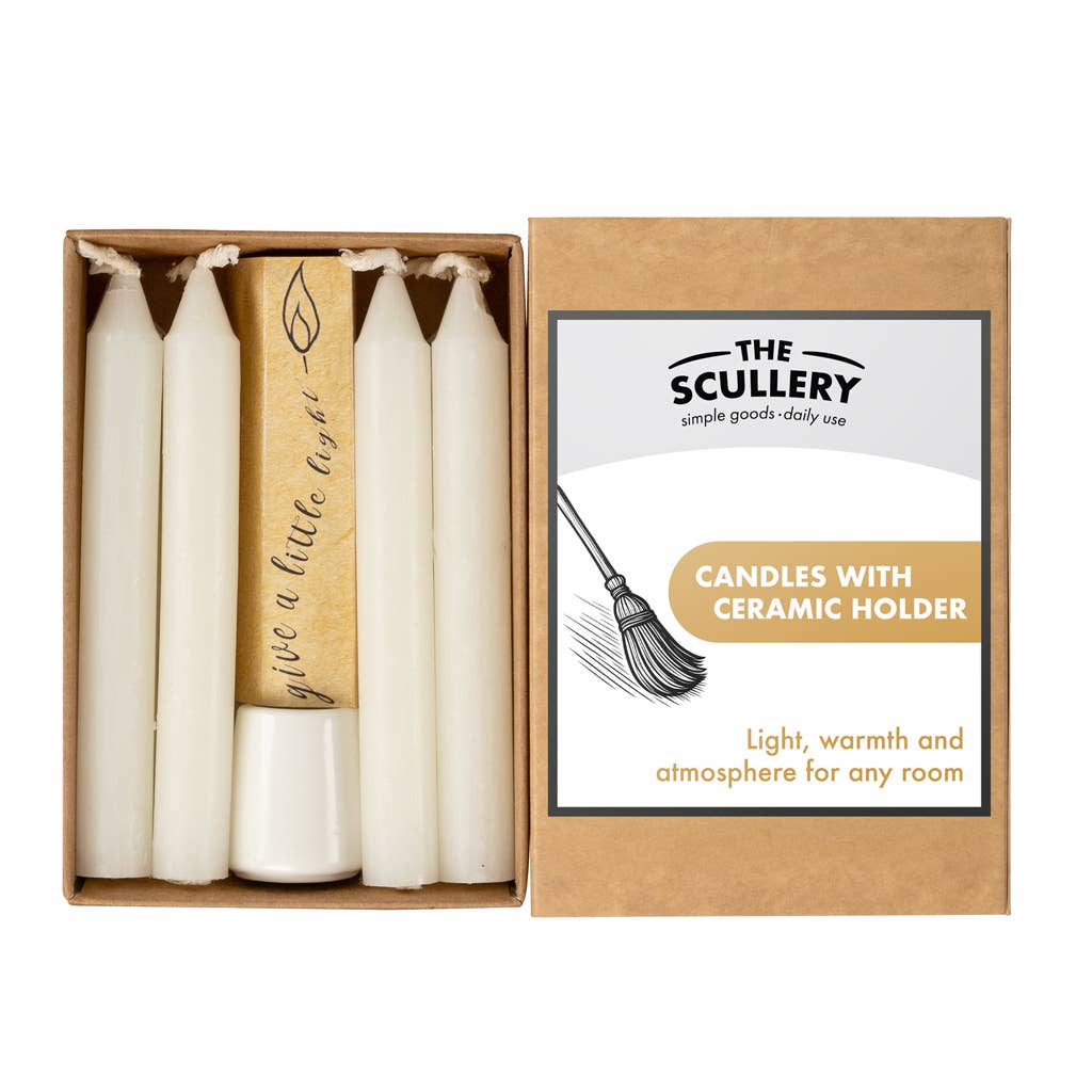 THE SCULLERY - 8 CANDLES 7 CERAMIC HOLDER