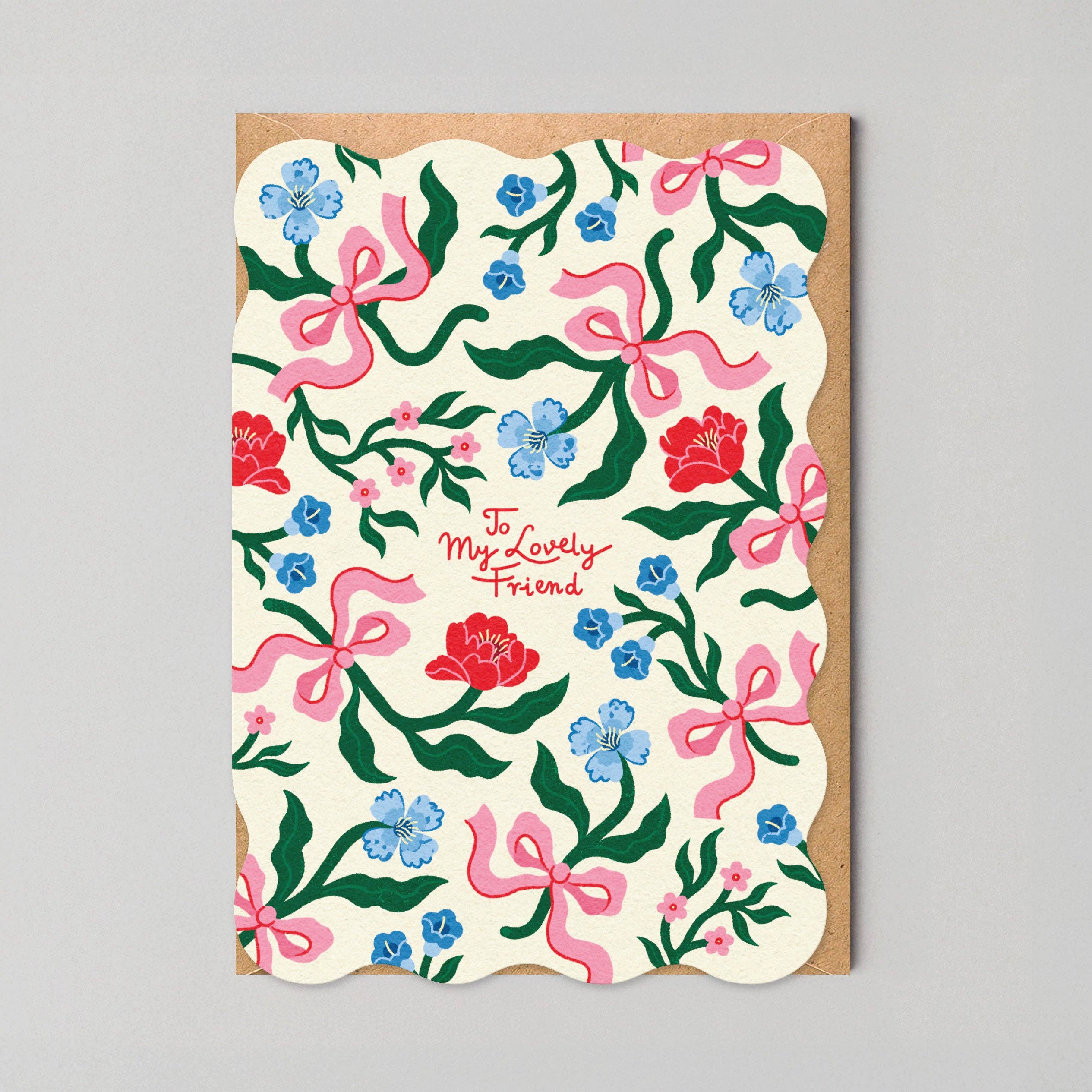 Floral Friendship Card | Just Because Card | Die Cut Card