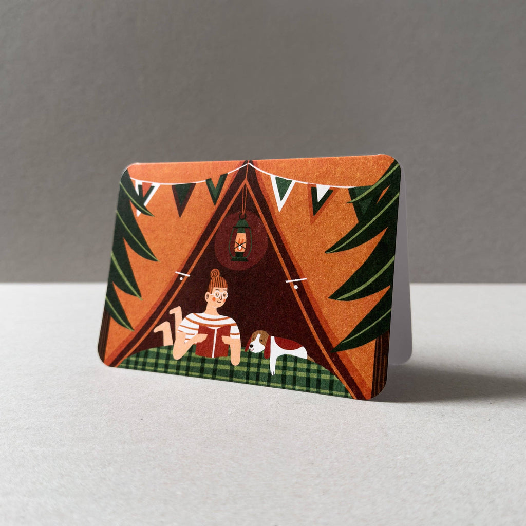 Tent No.3 Greetings Card (Red)