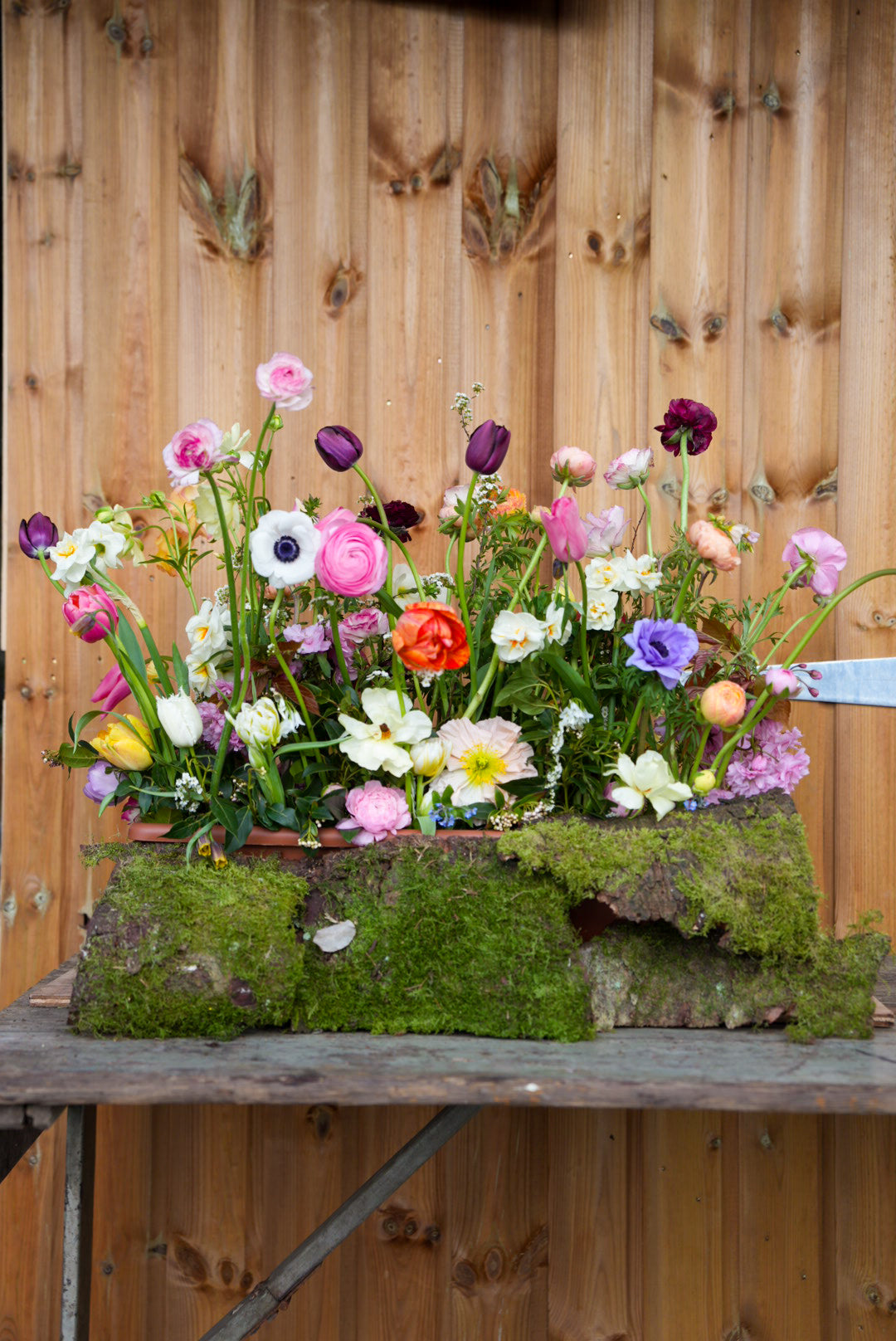 cottage garden flower sheath for funeral
